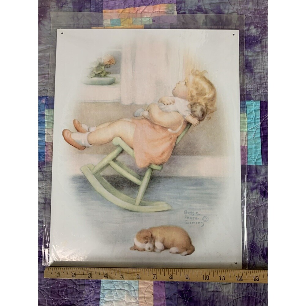 Daughter Mother Doll Art Metal 12.5x16 Sign Wall Decor Play Room Toys - Picture 3 of 3